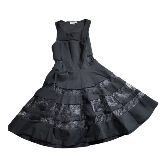 Parker Black Party Short Night Out Dress Size XS Rayon Cocktail Dress Keyhole - Picture 9 of 11